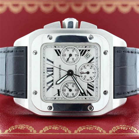 cartier santos 100 chronograph price|santos 100 cartier price.